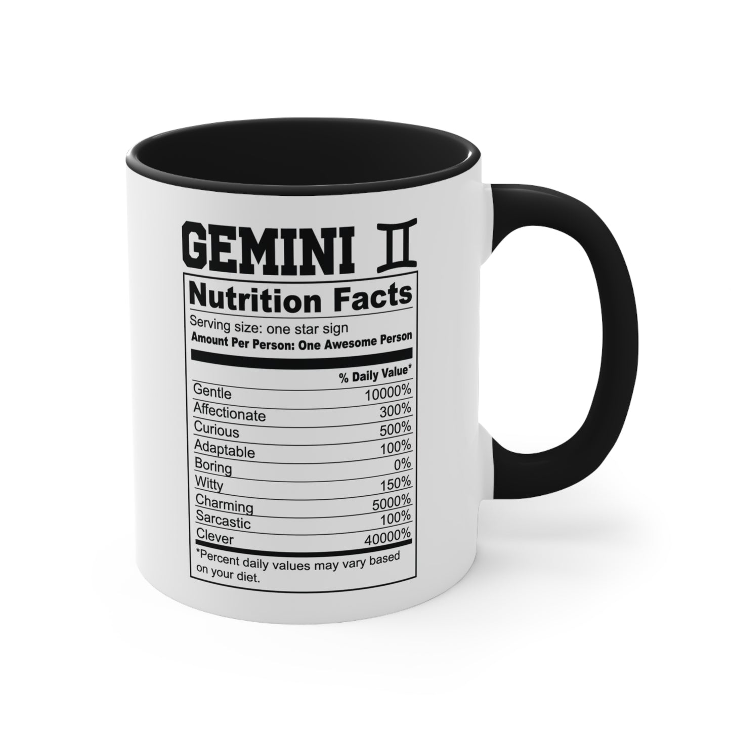 Gemini Tarot Card Coffee Mug - Double Sided Black Accent Ceramic 11oz by TheGlassyLass.com