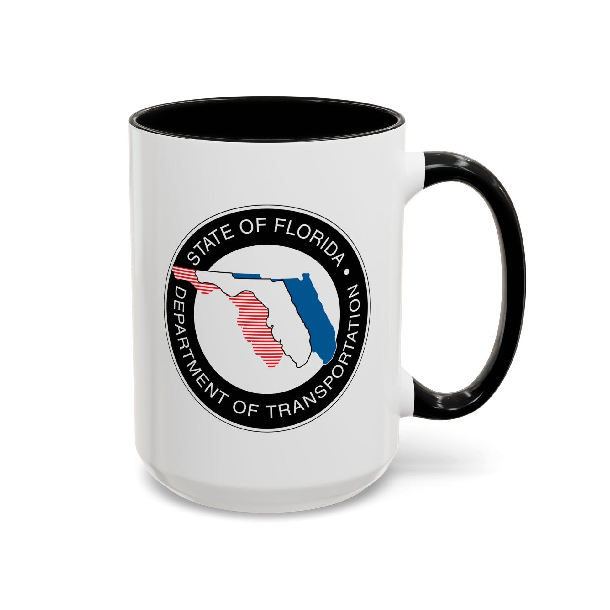 Florida Department of Transportation Coffee Mug - Double Sided Black Accent White Ceramic 15oz by TheGlassyLass.com