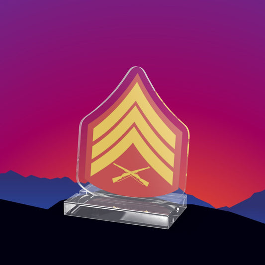 USMC Sergeant (E-5) Stripes Acrylic Standee by TheGlassyLass.com