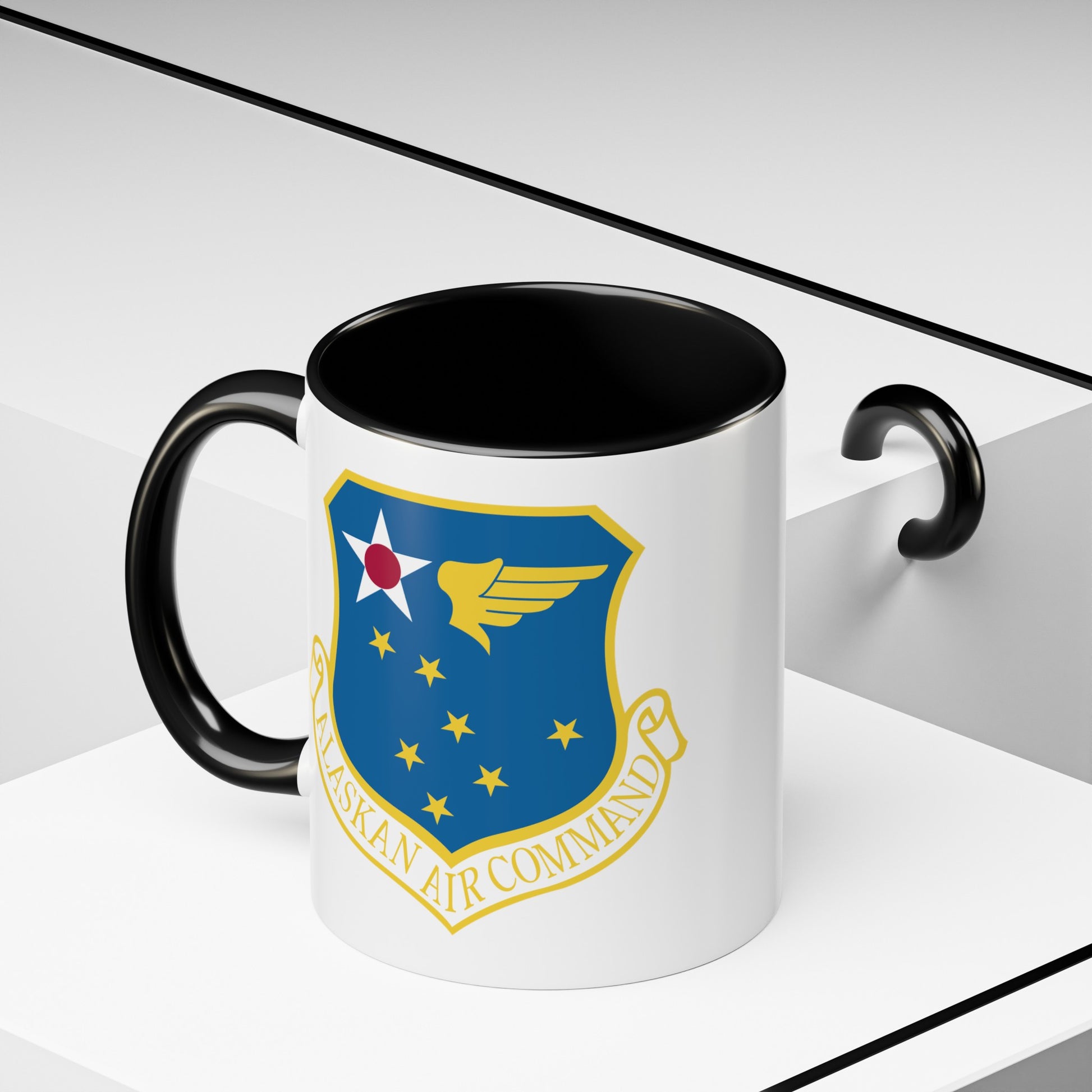 US Air Force Alaskan Air Command - Double Sided Black Accent White Ceramic Coffee Mug 11oz by TheGlassyLass.com