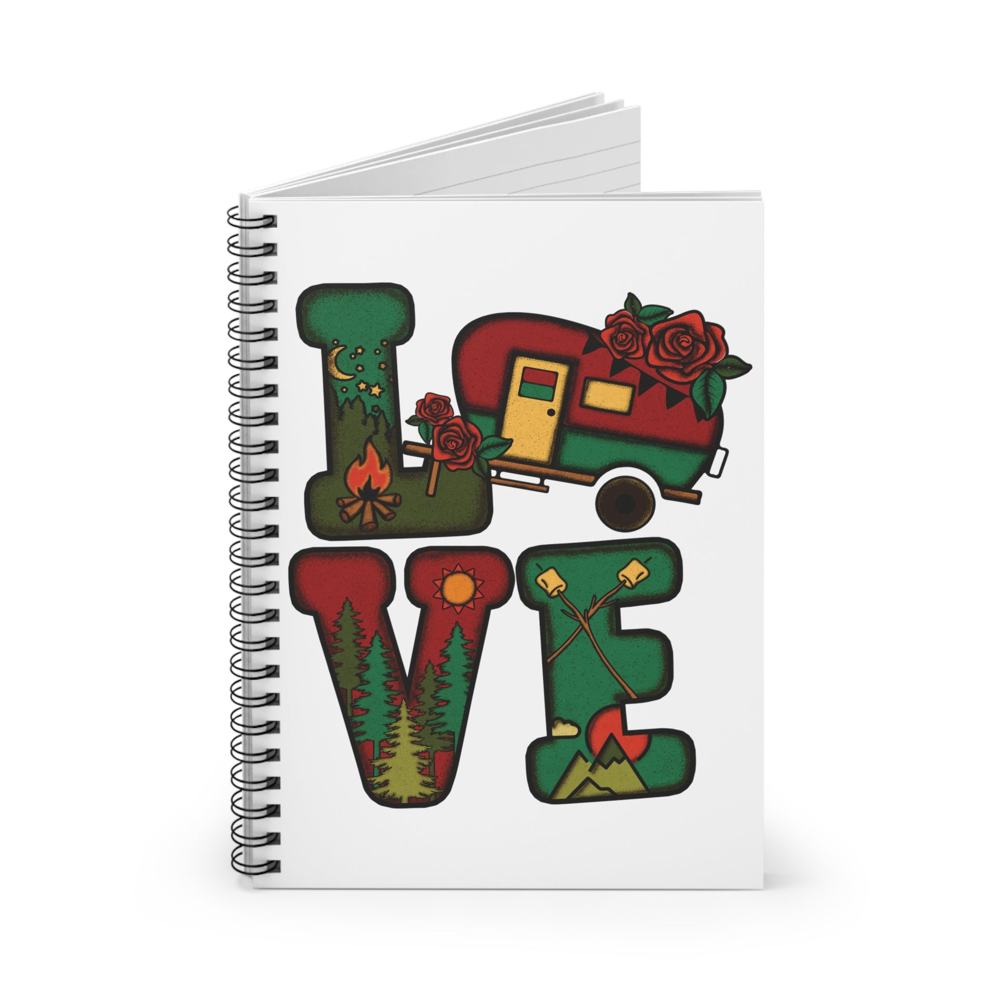 Camping LOVE: Spiral Notebook - Log Books - Journals - Diaries - and More Custom Printed by TheGlassyLass