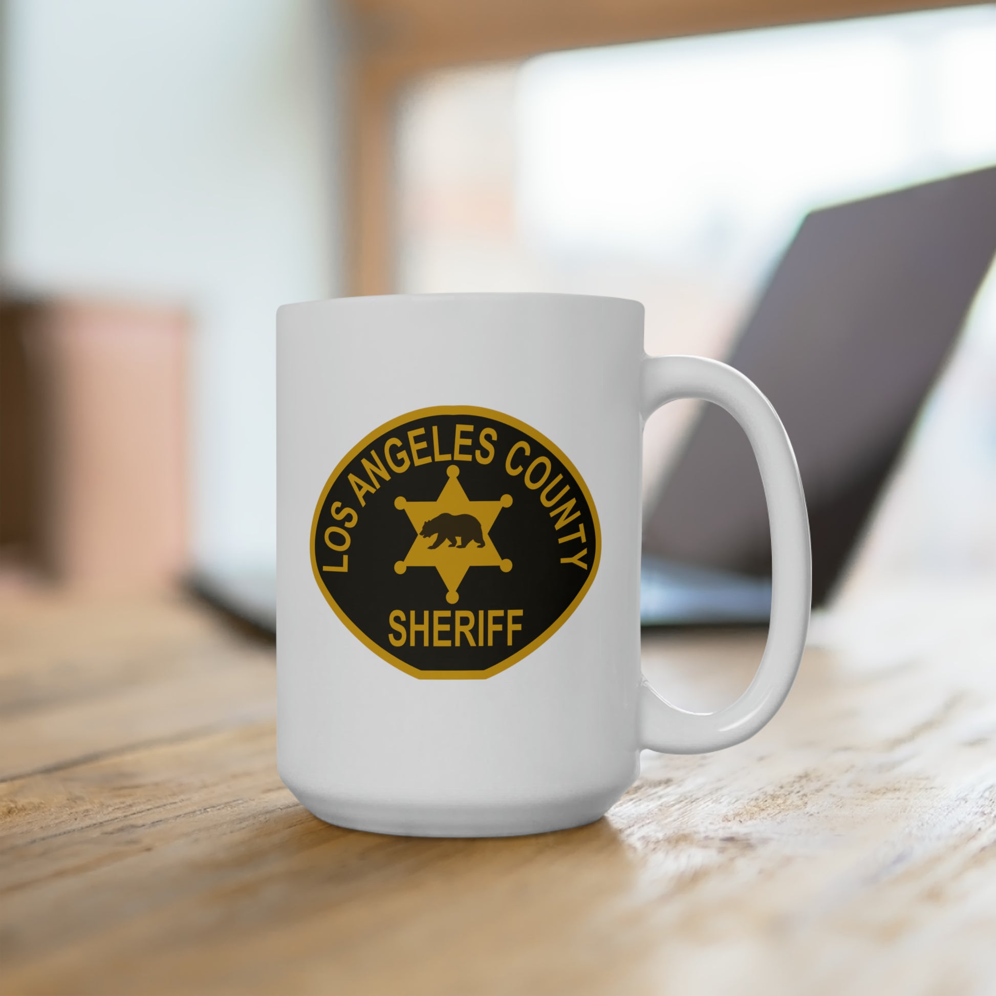 Los Angeles County Sheriff Coffee Mug&nbsp; - Double Sided White Ceramic 15oz by TheGlassyLass.com