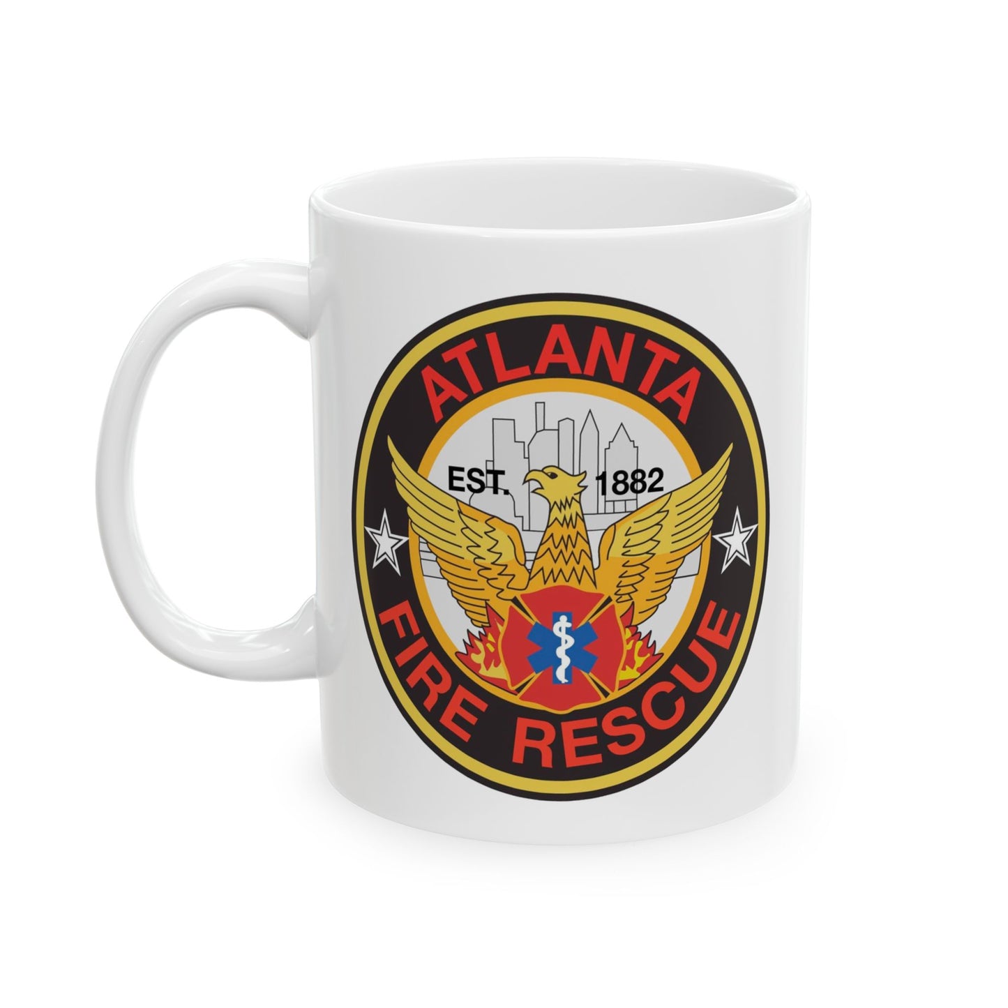 Atlanta Fire Department Coffee Mug - Double Sided White Ceramic 11oz by TheGlassyLass