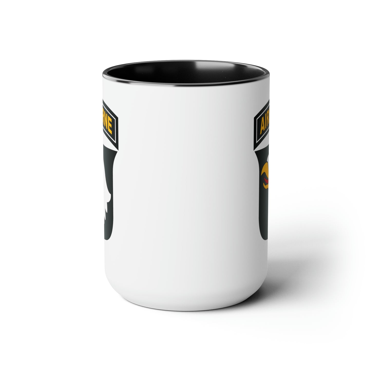 US Army Airborne Coffee Mugs - Double Sided Black Accent White Ceramic 15oz by TheGlassyLass.com