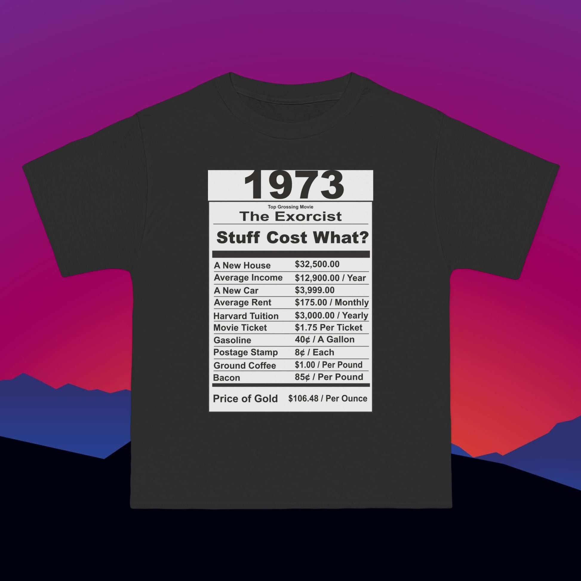 1973 Birthday T-Shirt: (Hanes Beefy-T 100% Preshrunk Cotton Custom Printed by TheGlassyLass.com