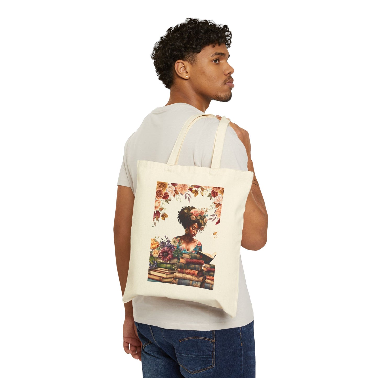 Reading Tote Bag - Heavyweight 100% Cotton Canvas by TheGlassyLass.com