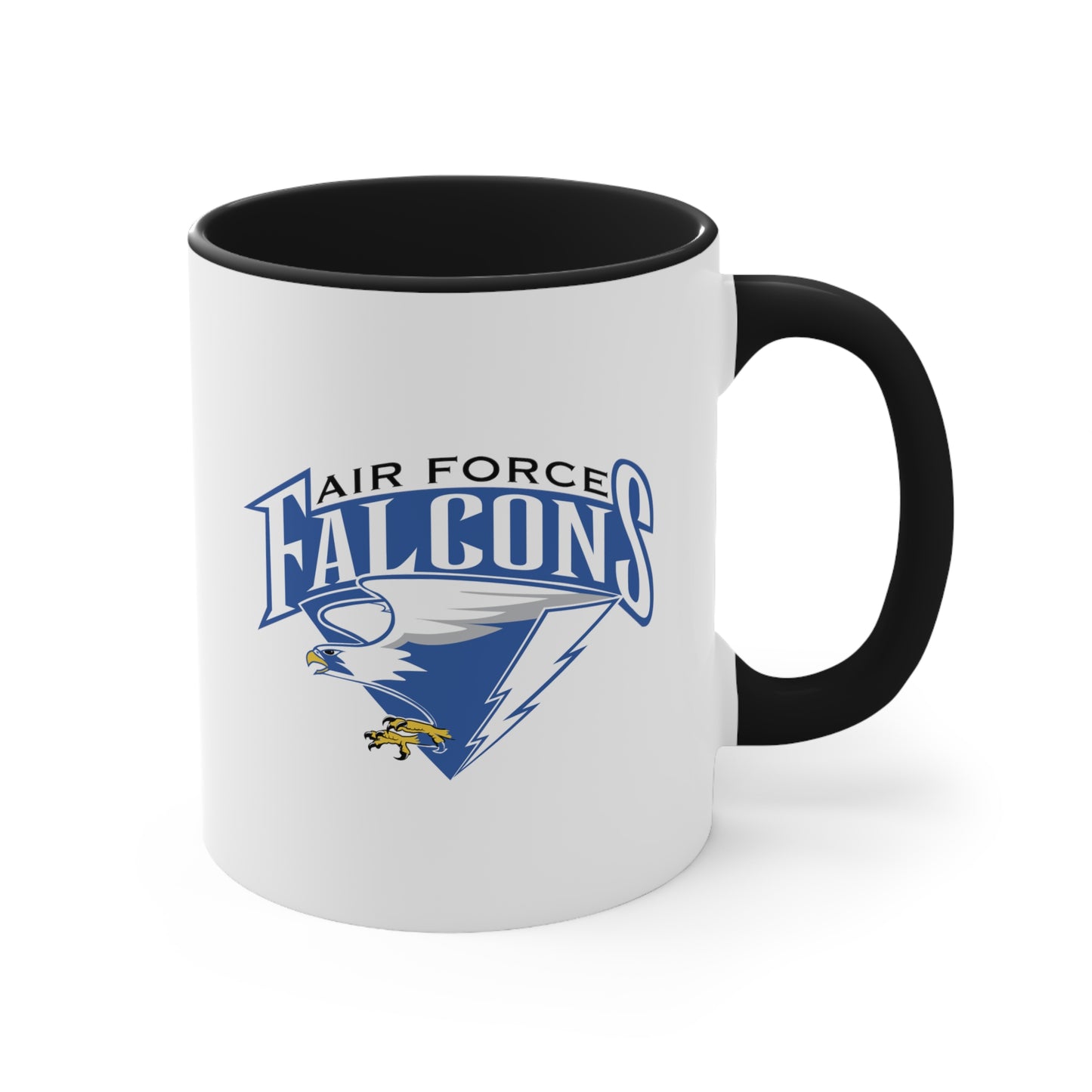 Air Force Falcons - Double Sided Black Accent White Ceramic Coffee Mug 11oz by TheGlassyLass.com