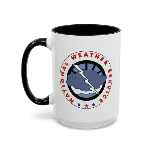 National Weather Service Coffee Mug - Double Sided Black Accent White Ceramic 15oz by TheGlassyLass.com