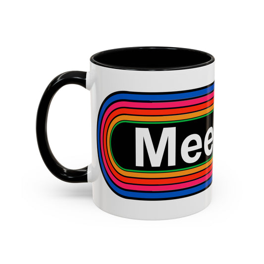 Rainbow Meemaw Pronouns Coffee Mug - Wrap Print Black Accent Ceramic 11oz - by TheGlassyLass.com