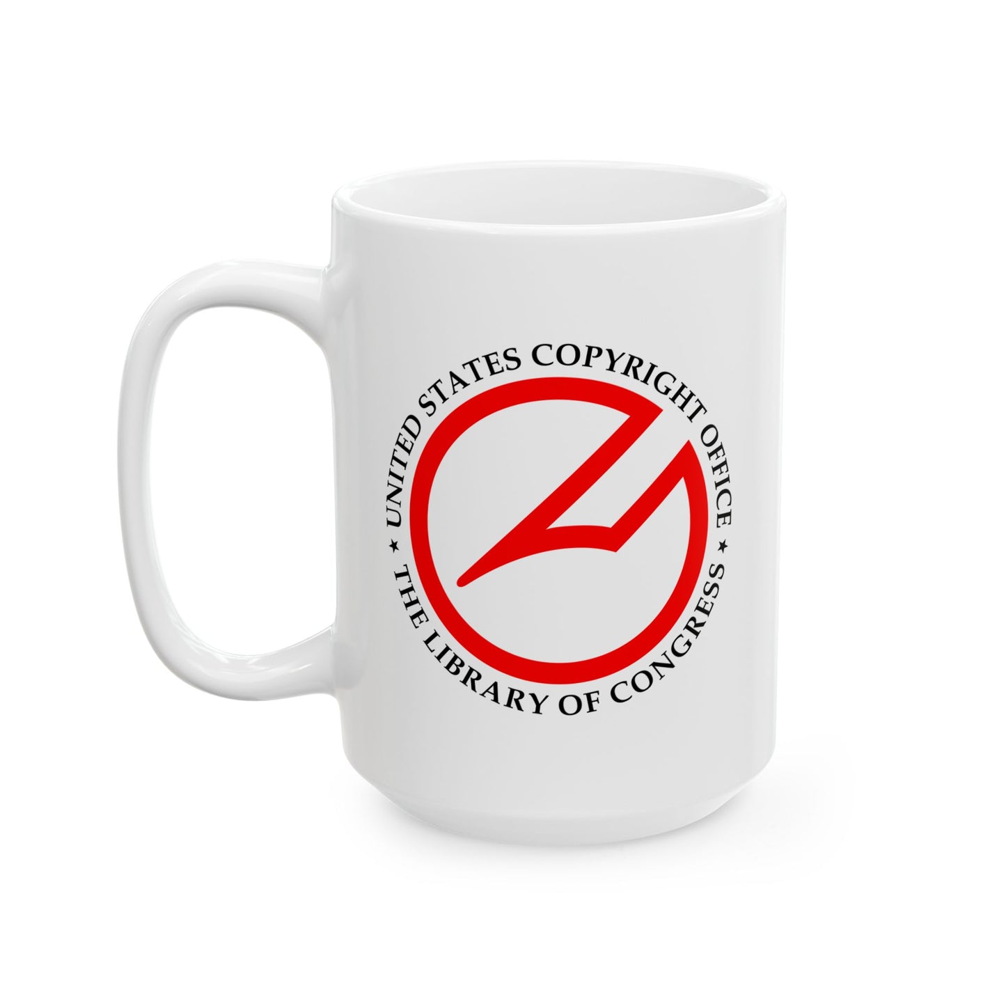 United State Copyright Office Coffee Mug - Double Sided Print, White Ceramic, 15oz by TheGlassyLass.com