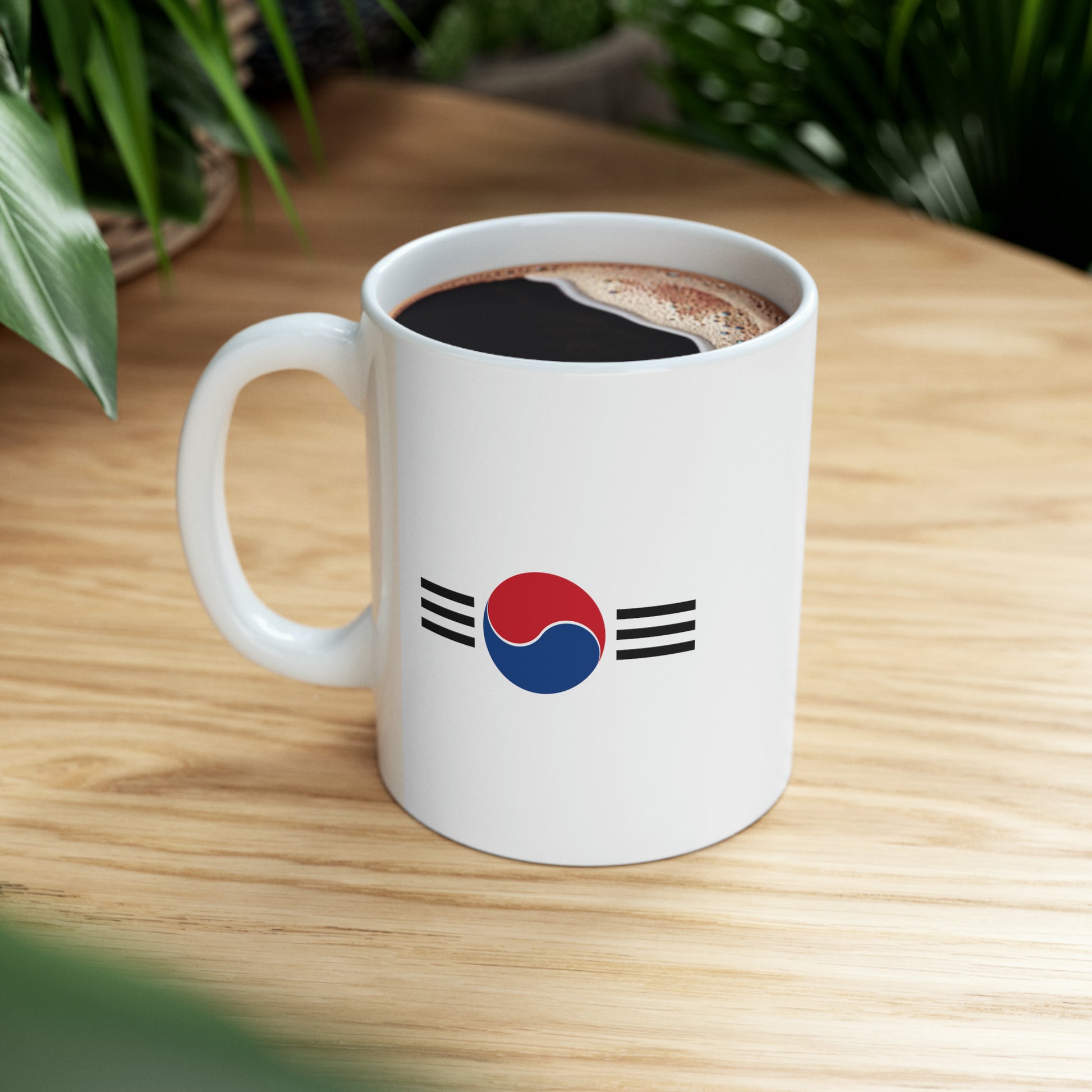 South Korean Air Force Roundel Coffee Mug - Double Sided White Ceramic 11oz - By TheGlassyLass.com