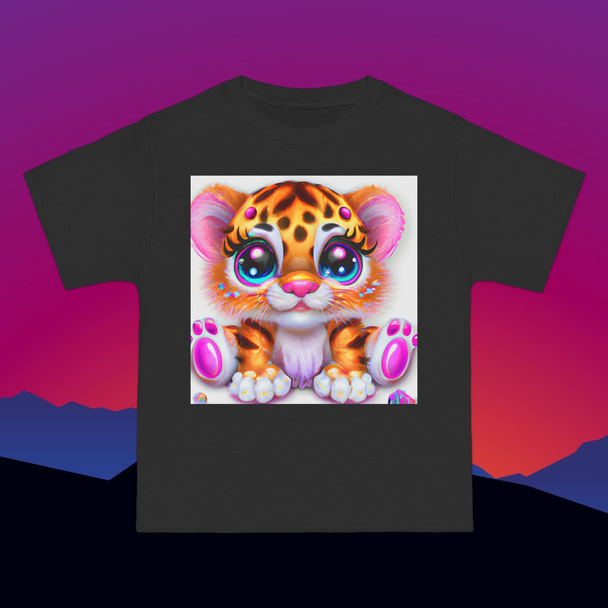 Cuddle Me Tiger T-Shirt: (Hanes Beefy-T 100% Preshrunk Cotton Custom Printed by TheGlassyLass.com