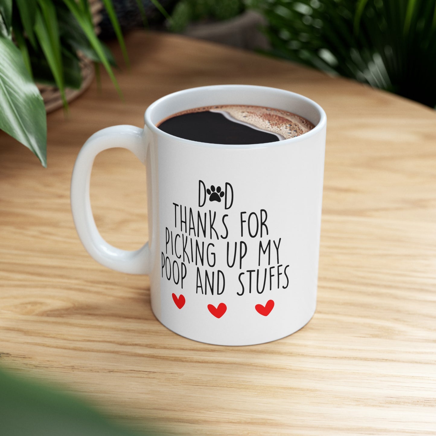 Dog Poop Coffee Mug - Double Sided White Ceramic 11oz by TheGlassyLass.com