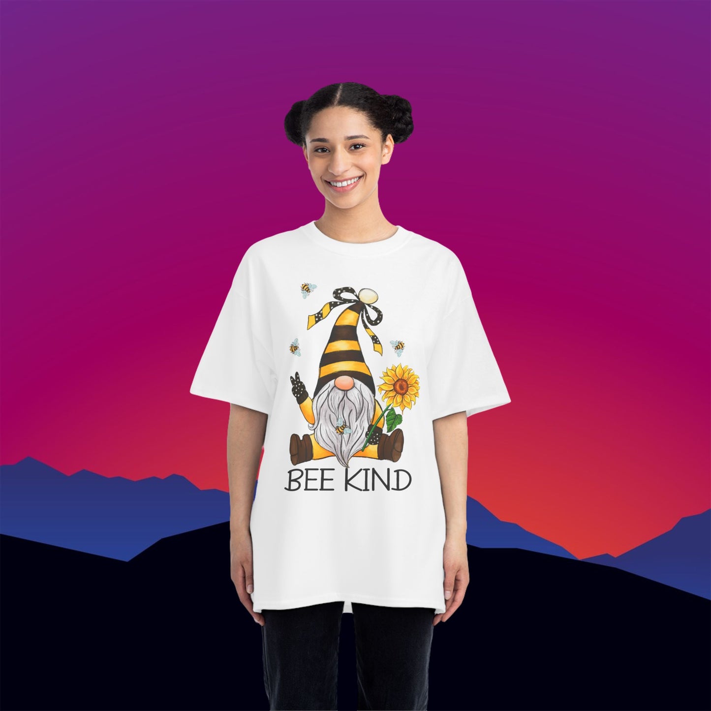 Bee Kind T-Shirt: (Hanes Beefy-T 100% Preshrunk Cotton) Custom Printed by TheGlassyLass.com