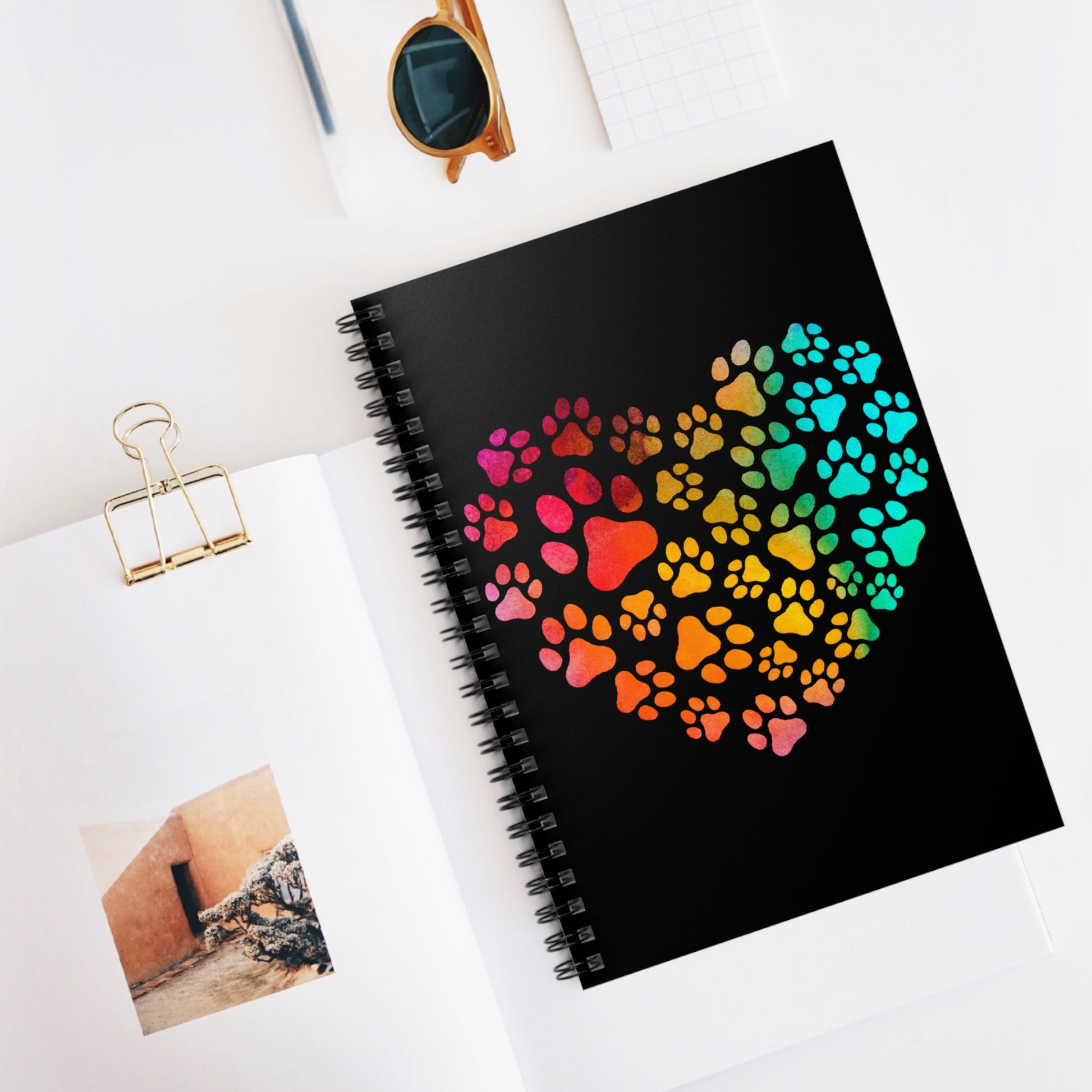 Rainbow Paw Heart: Spiral Notebook - Log Books - Journals - Diaries - and More Custom Printed by TheGlassyLass