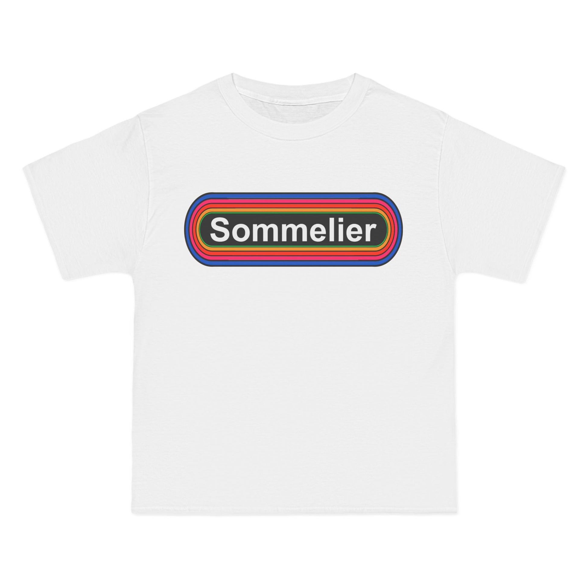 Sommelier Rainbow T-Shirt: (Hanes Beefy-T 100% Preshrunk Cotton Custom Printed by TheGlassyLass.com