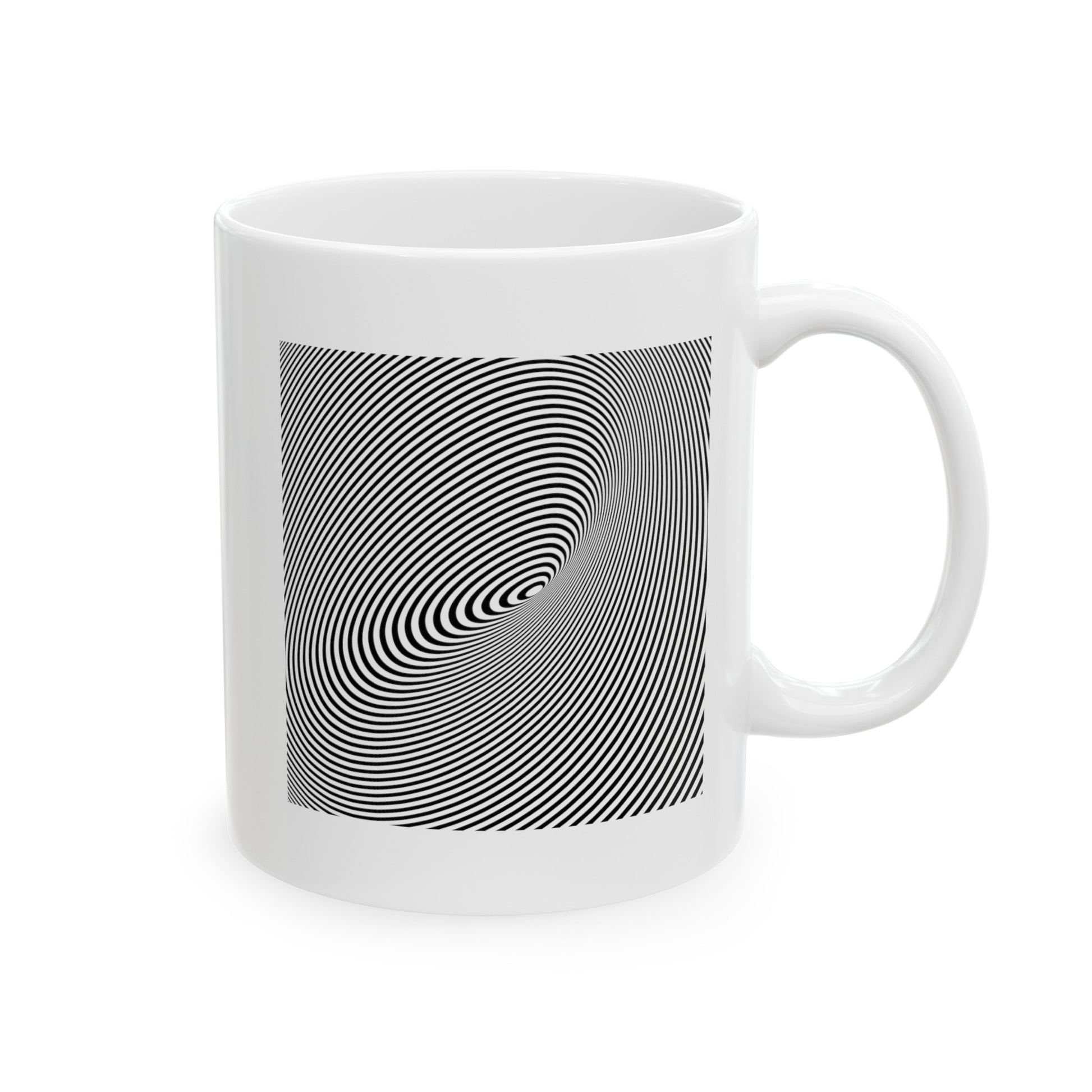 Spiral Illusion Coffee Mug - Double Sided White Ceramic 11oz by TheGlassyLass.com