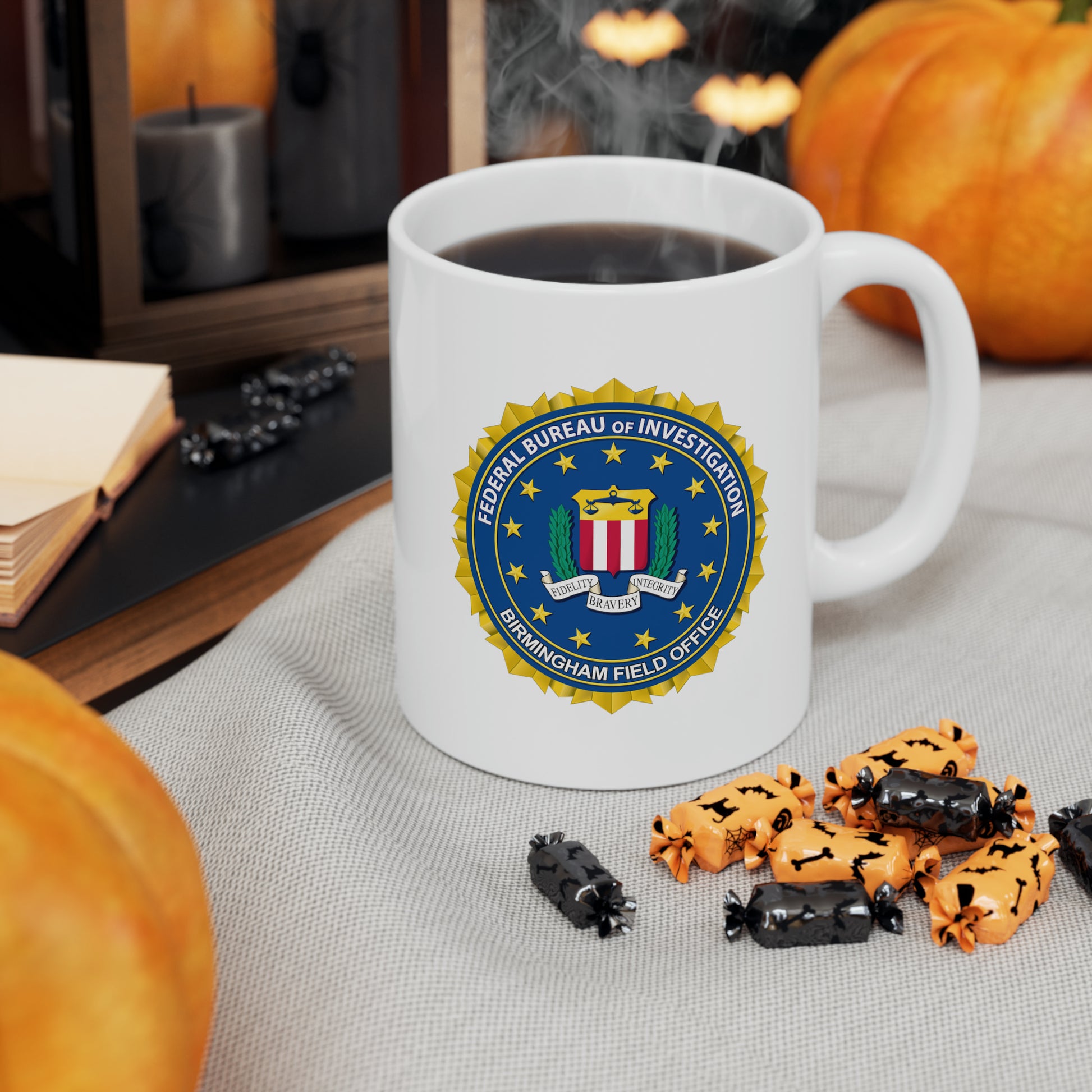 The FBI Birmingham Field Office Coffee Mug - Double Sided 11oz White Ceramic by TheGlassyLass.com