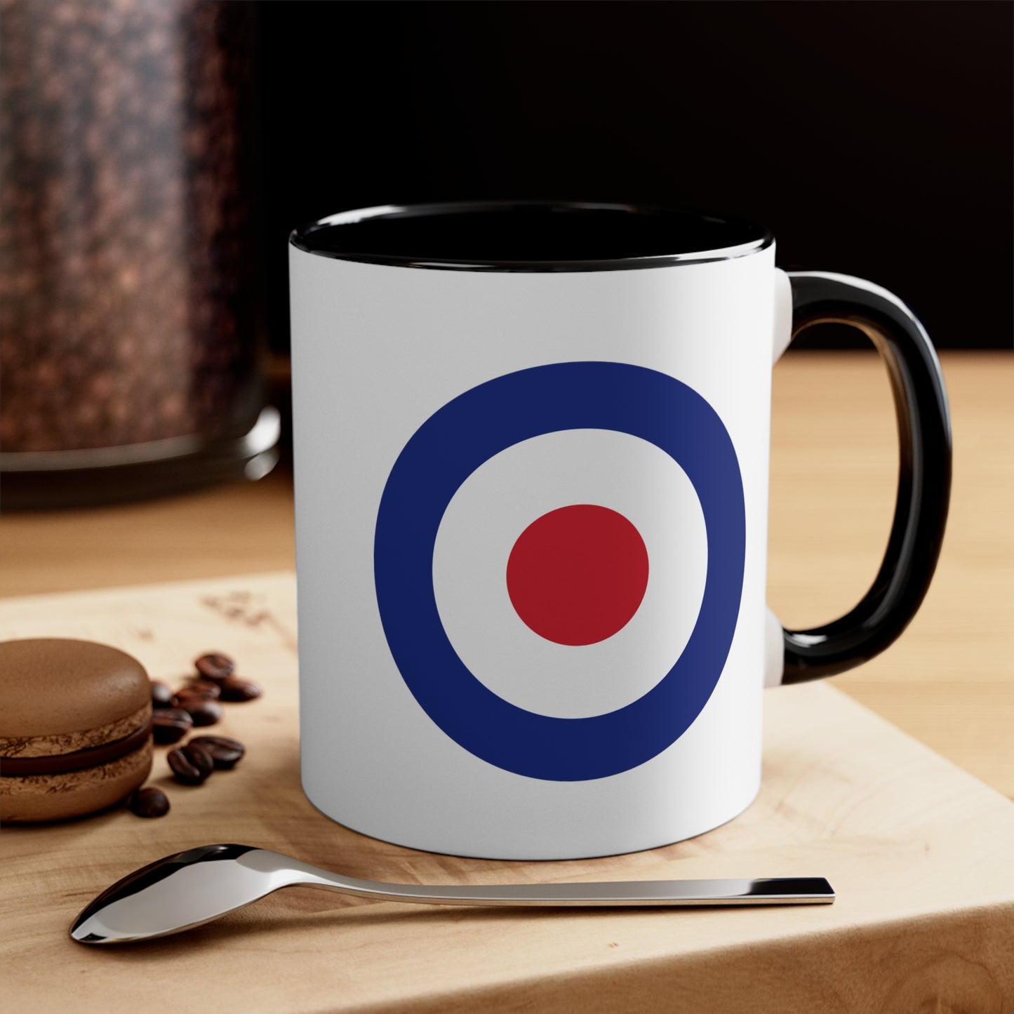 RAF Royal Air Force Roundel Coffee Mug - Double Sided Black Accent Ceramic 11oz - by TheGlassyLass.com