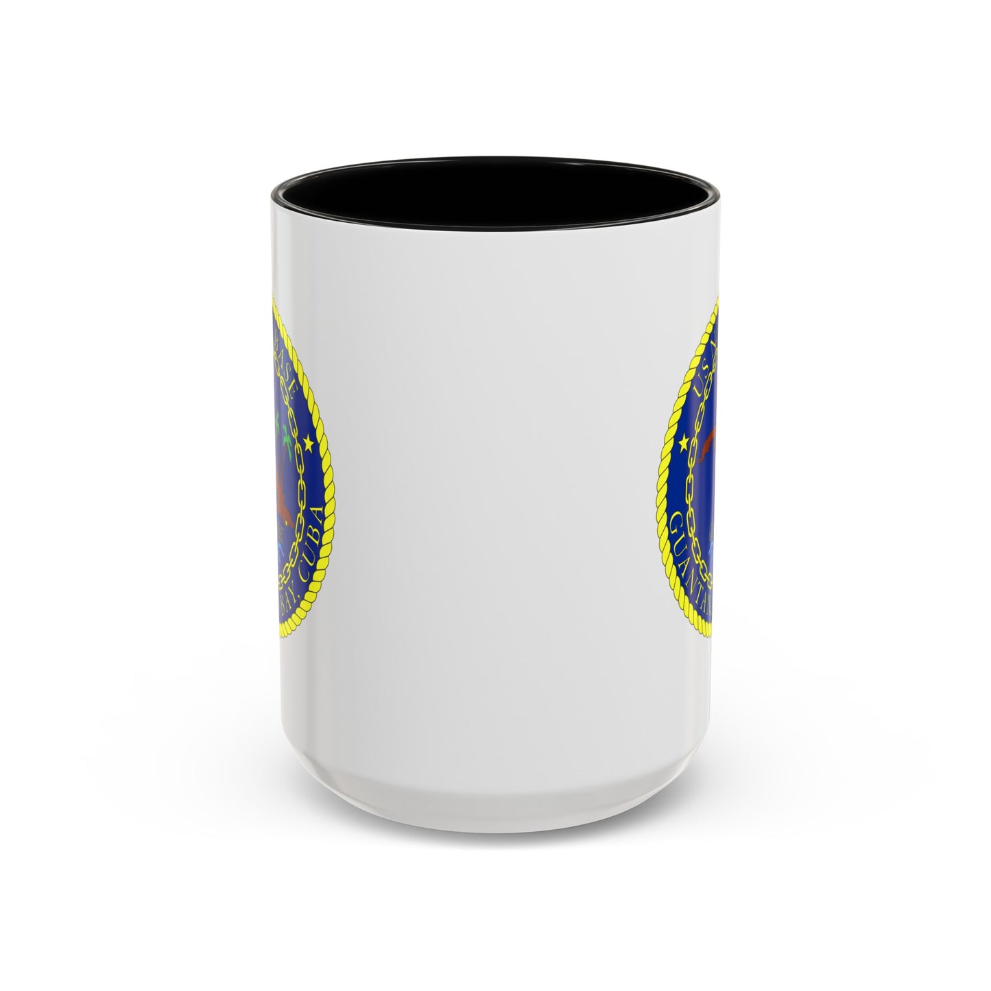 US Naval Base Guantanamo Bay Cuba Coffee Mug - Double Sided Black Accent Ceramic 15oz - by TheGlassyLass.com