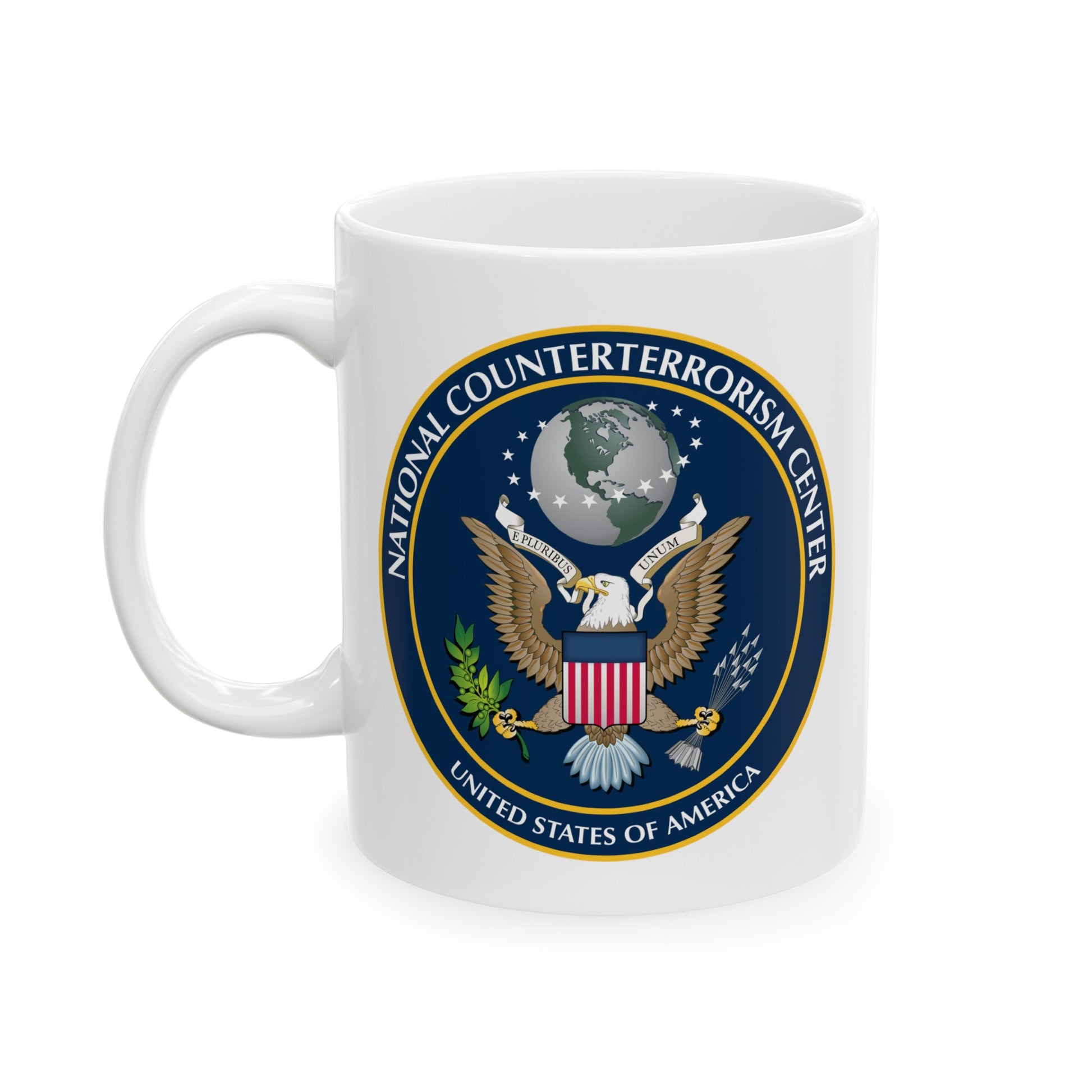 National Counterterrorism Center - Double Sided White Ceramic Coffee Mug 11oz by TheGlassyLass.com