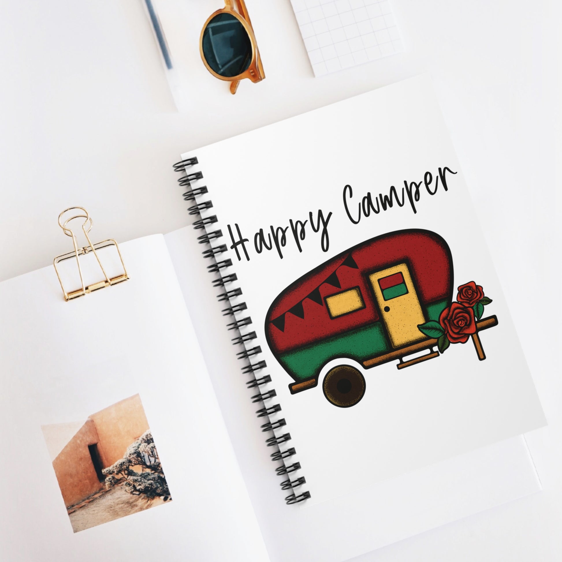 Happy Camper: Spiral Notebook - Log Books - Journals - Diaries - and More Custom Printed by TheGlassyLass