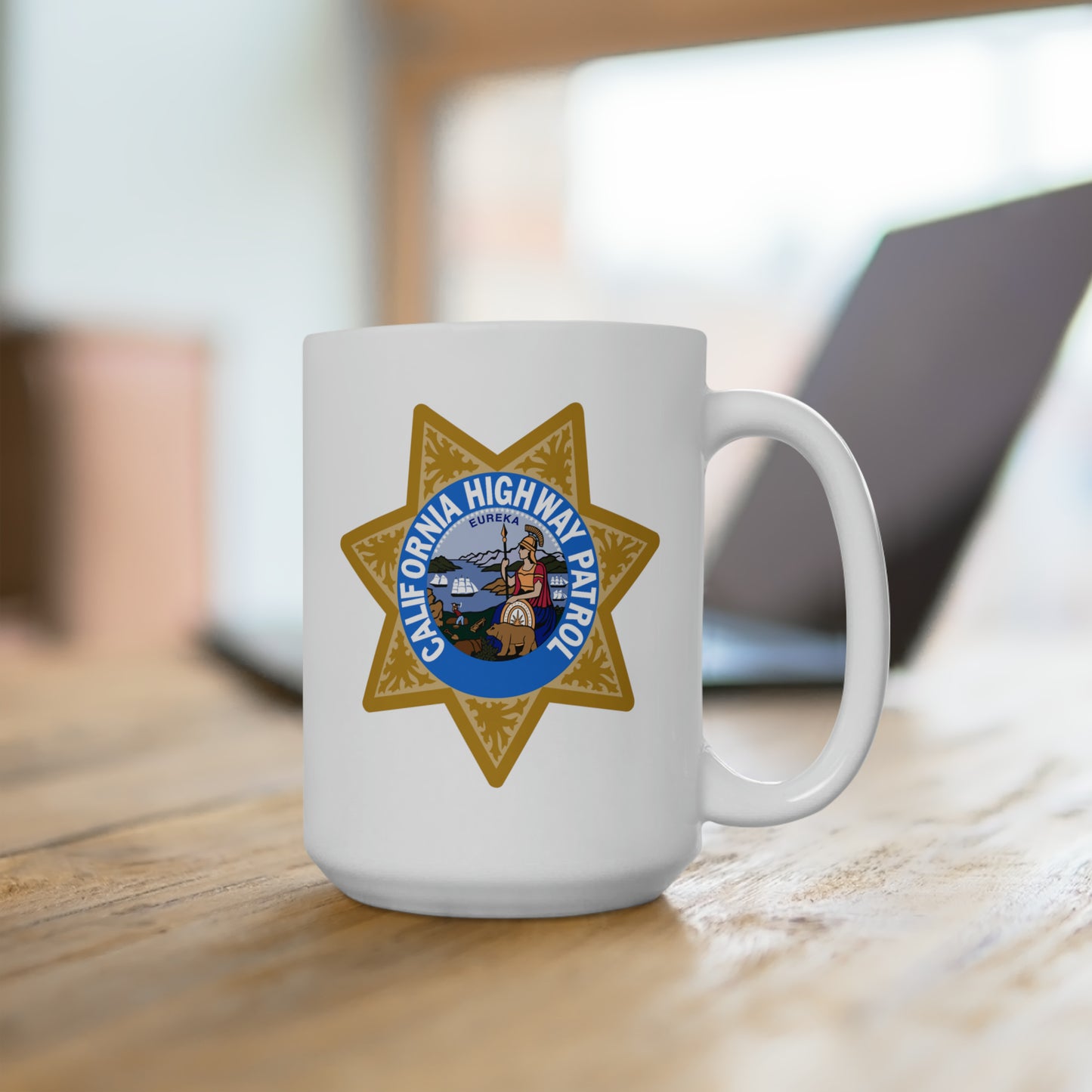 California Highway Patrol Coffee Mug - Double Sided White Ceramic 15oz by TheGlassyLass.com