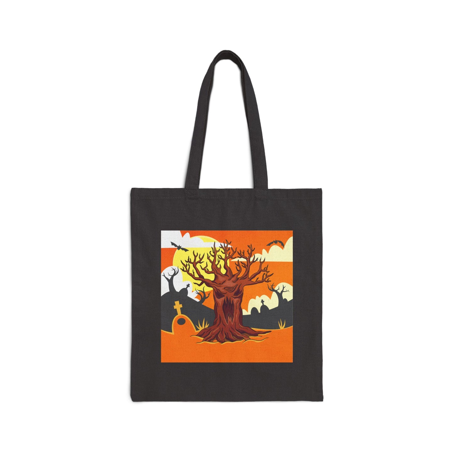 Halloween Haunted Tree Trick or Treat Tote Bag - Heavyweight 100% Cotton Canvas by TheGlassyLass.com