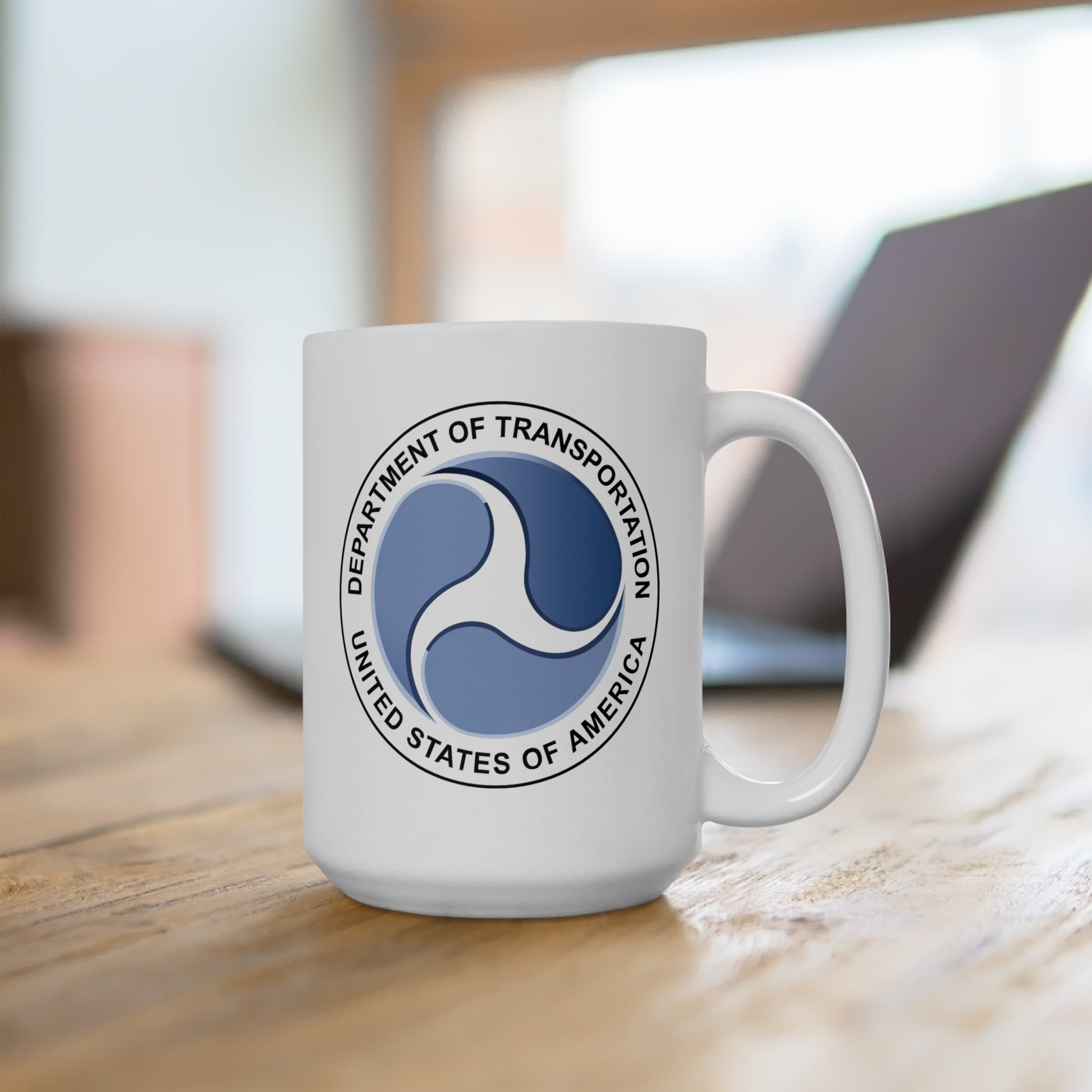 Department of Transportation Coffee Mug - Double Sided White Ceramic 15oz by TheGlassyLass.com