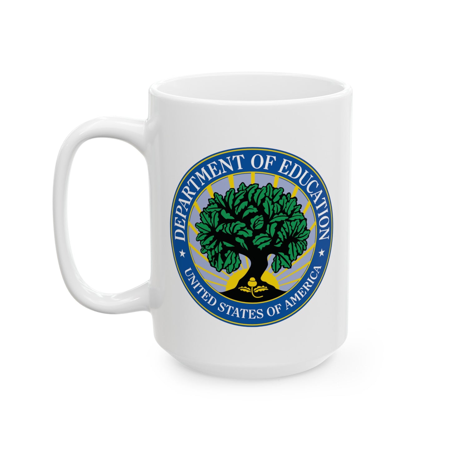 Department of Education Coffee Mug - Double Sided White Ceramic 15oz by TheGlassyLass.com