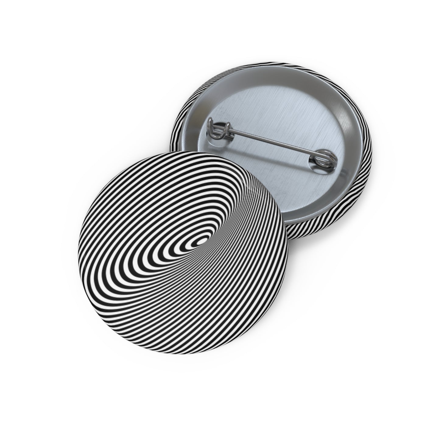 Spiral Vortex Optical Illusion Round Pin Buttons 1.25" by Jan at TheGlassyLass.com