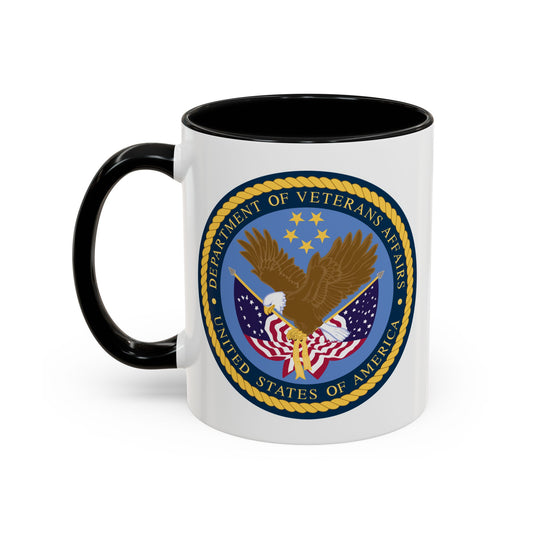 US Department of Veterans Affairs Coffee Mug - Double Sided Print, Black Accent White Ceramic, 11oz by TheGlassyLass.com