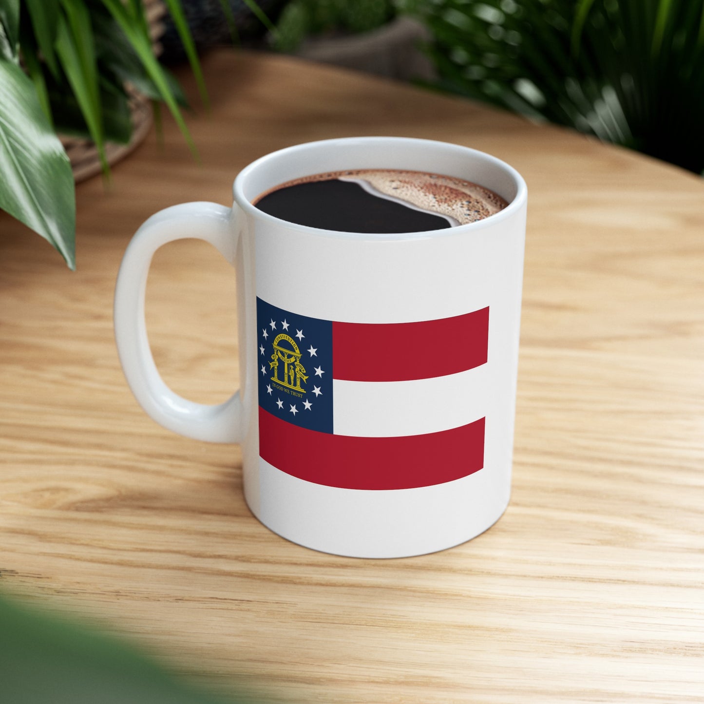 Georgia State Flag - Double Sided White Ceramic Coffee Mug 11oz by TheGlassyLass.com