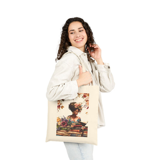 Reading Tote Bag - Heavyweight 100% Cotton Canvas by TheGlassyLass.com