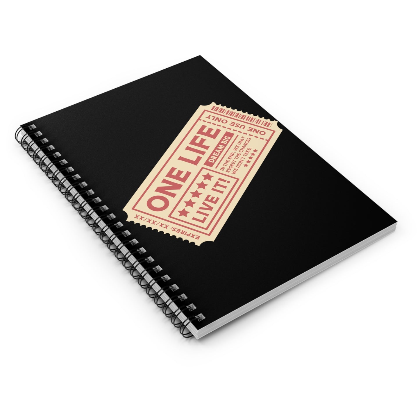 Ticket to Life: Spiral Notebook - Log Books - Journals - Diaries - and More Custom Printed by TheGlassyLass.com