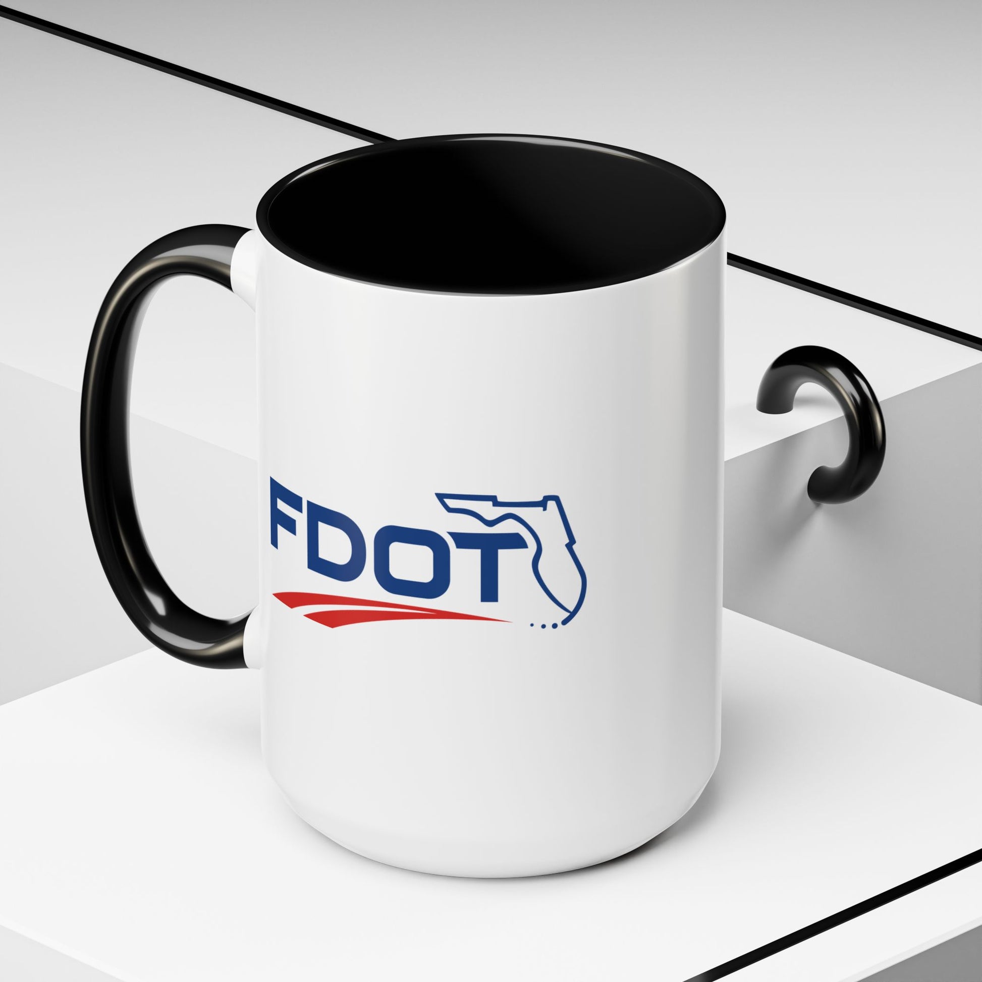 Florida Department of Transportation Coffee Mug - Double Sided Black Accent White Ceramic 15oz by TheGlassyLass.com