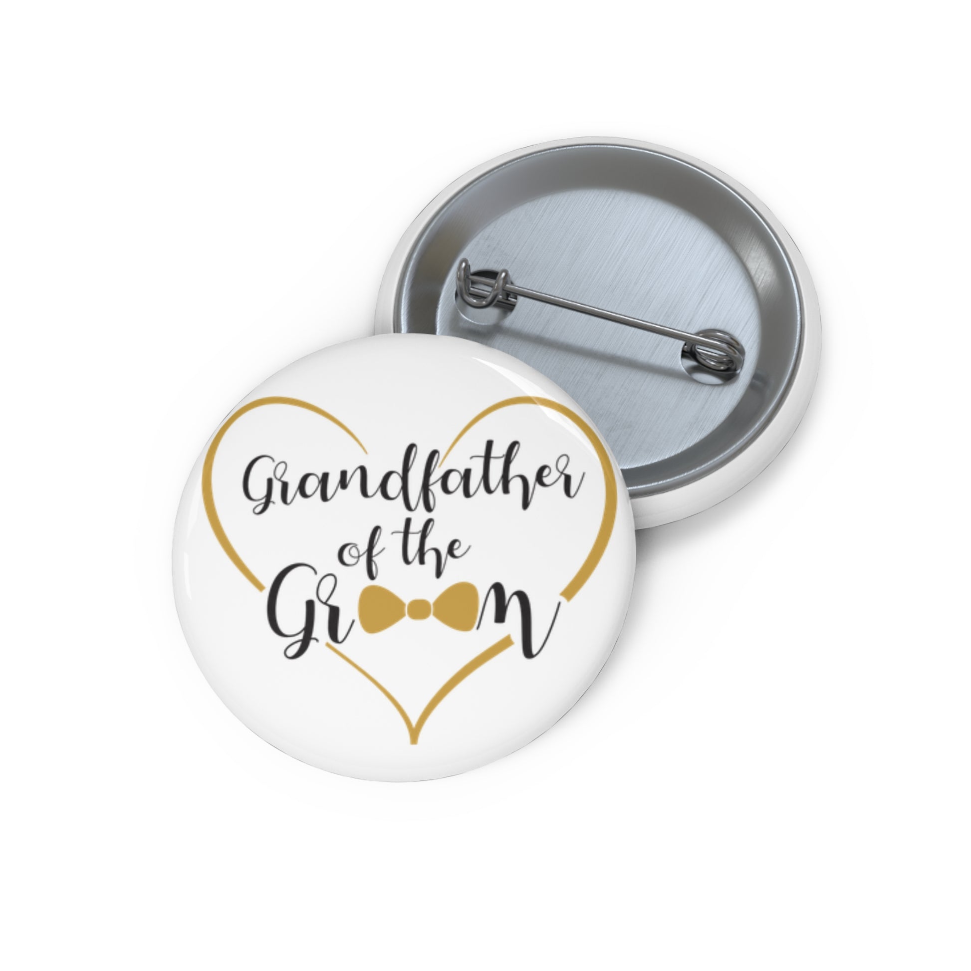 Grandfather of the Groom Button 1.25" Round | Wedding Party Design by TheGlassyLass.com