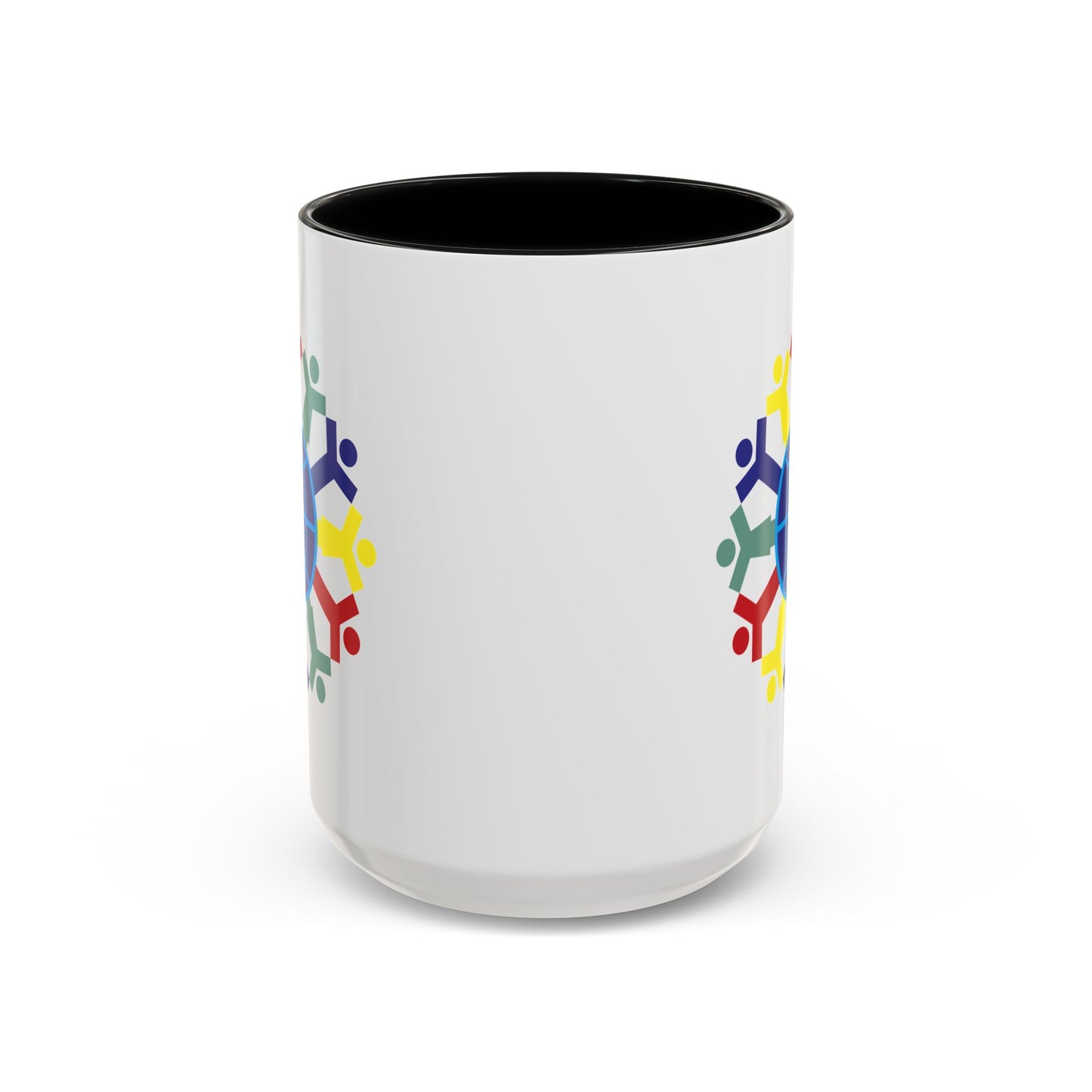 Joy To The World Coffee Mug - Double Sided Black Accent White Ceramic 15oz by TheGlassyLass.com