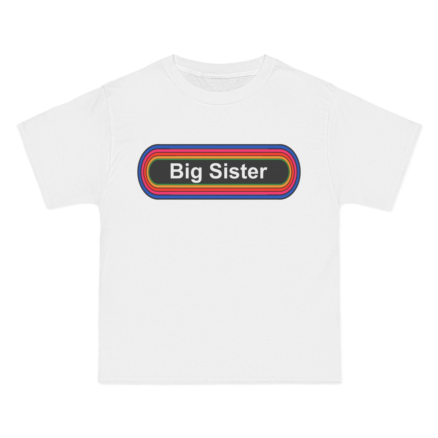 Big Sister T-Shirt: (Hanes Beefy-T 100% Preshrunk Cotton Custom Printed by TheGlassyLass.com