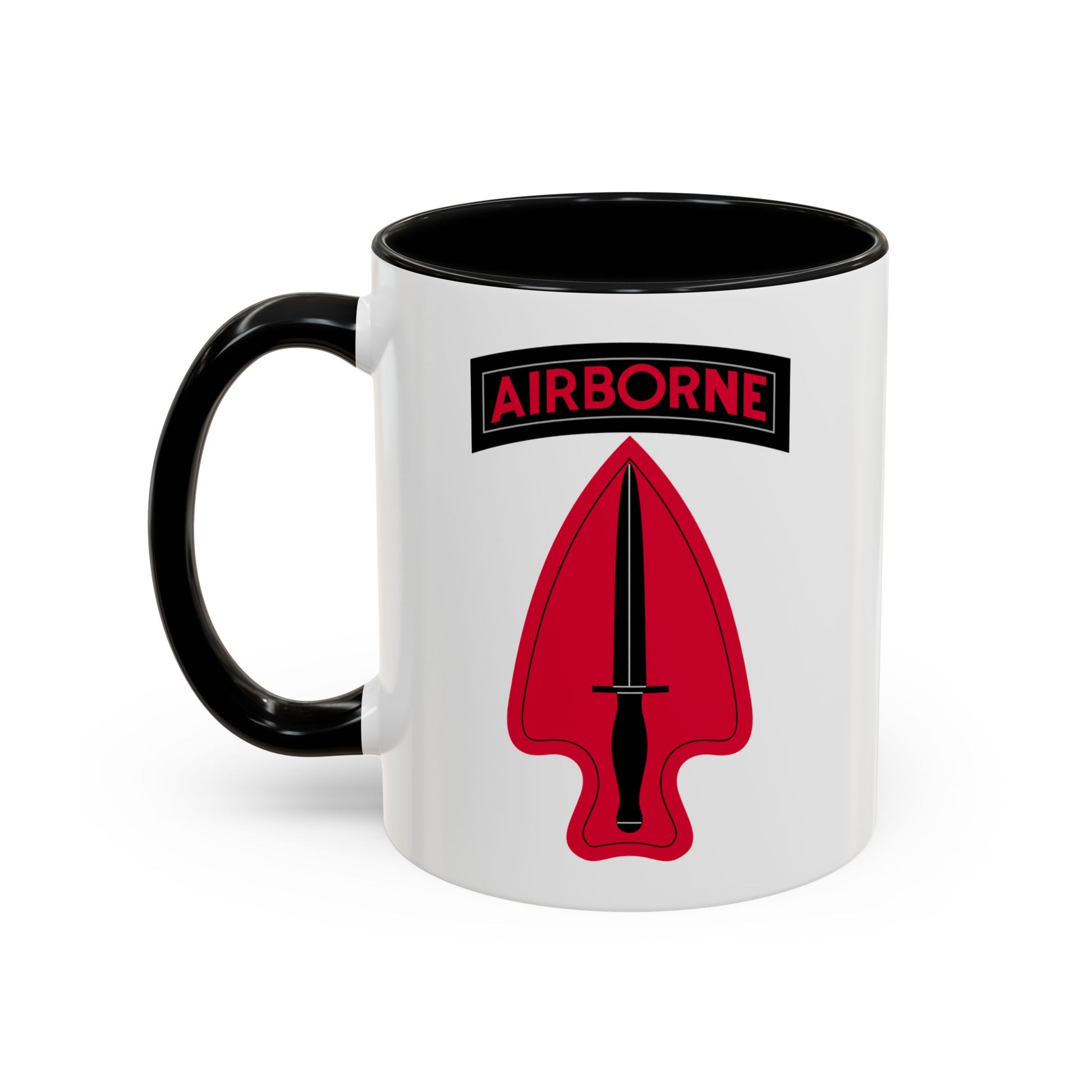 Delta Force Coffee Mug - Double Sided Black Accent White Ceramic 11oz by TheGlassyLass.com