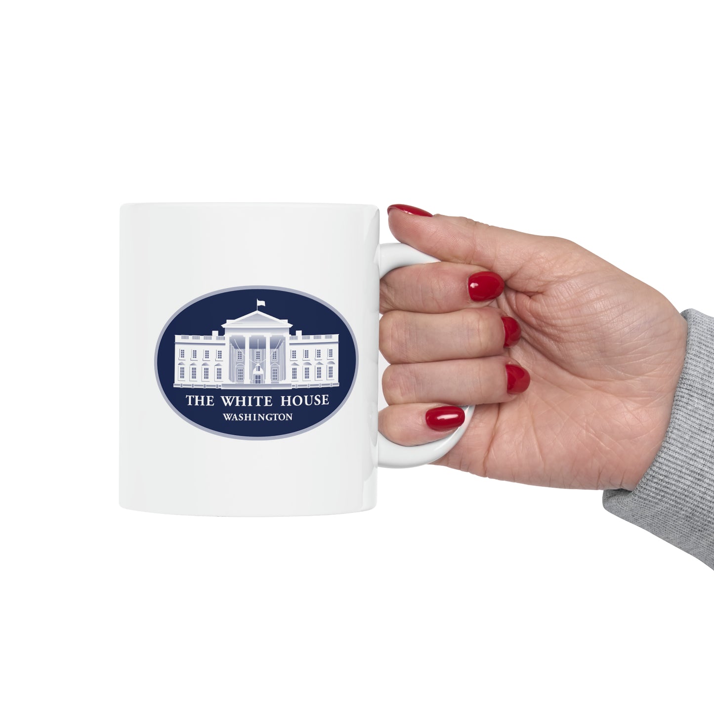 The White House Coffee Mug - Double Sided White Ceramic 11oz by TheGlassyLass.com