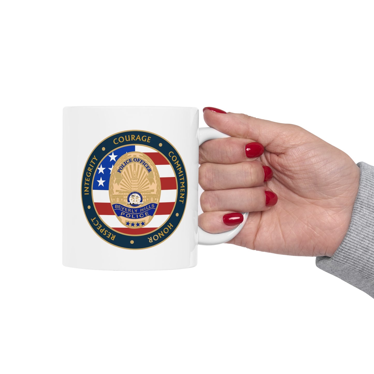 Beverly Hills Police Coffee Mug - Double Sided White Ceramic 11oz by TheGlassyLass.com