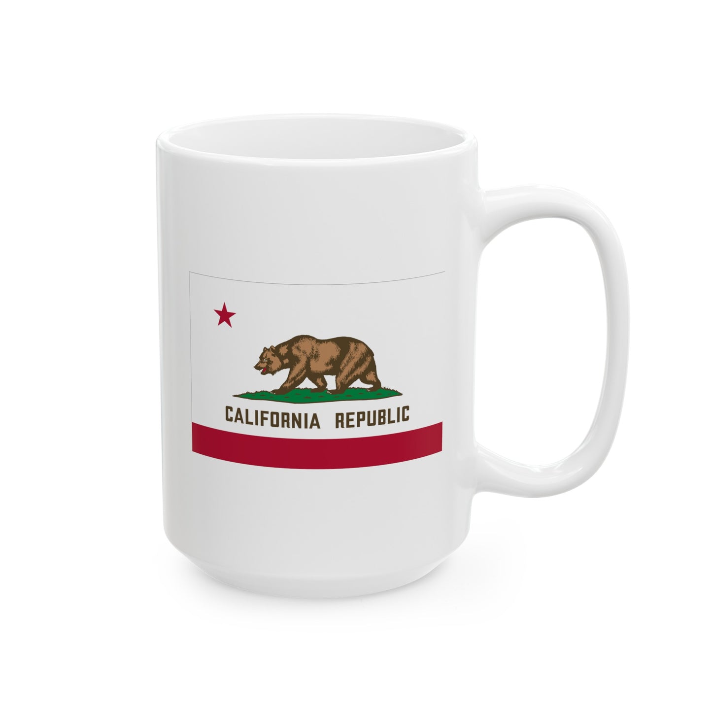 California State Flag - Double Sided White Ceramic Coffee Mug 15oz by TheGlassyLass.com