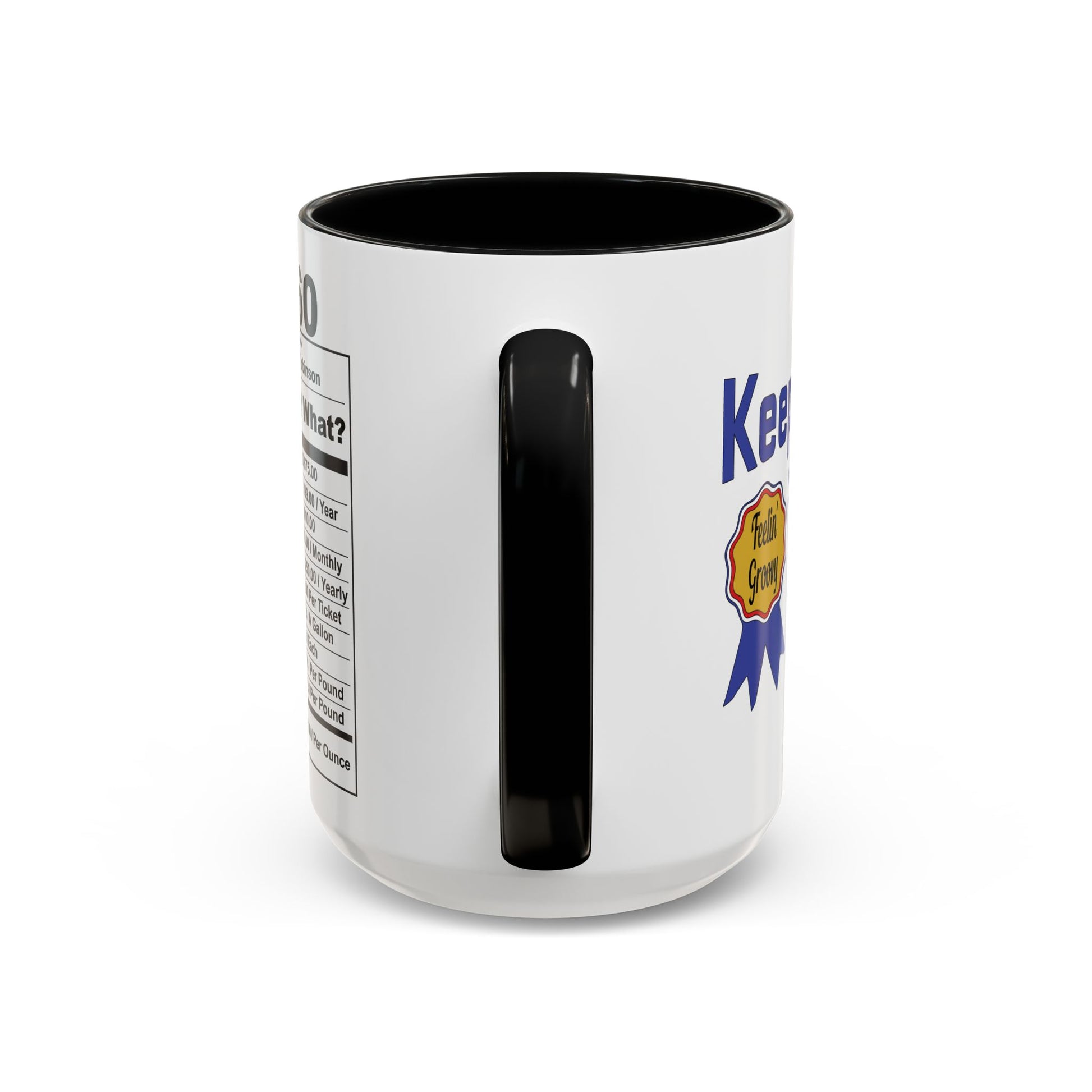 Keepin it Real Since 1960 Coffee Mug - Double Sided Print, Black Accent White Ceramic, 15oz by TheGlassyLass.com