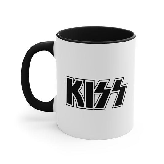 KISS Army Coffee Mug - Double Sided Black Accent White Ceramic 11oz by TheGlassyLass