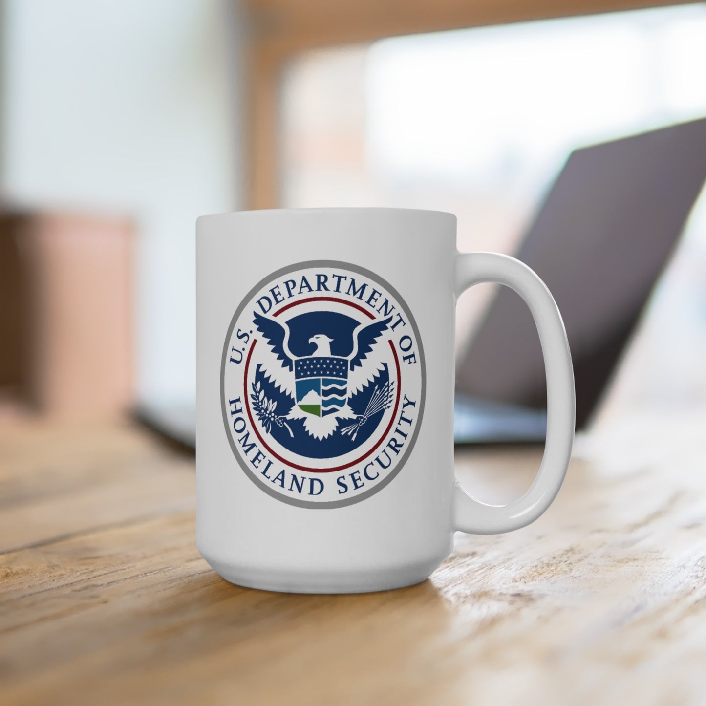 Homeland Security Coffee Mug - Double Sided White Ceramic 15oz by TheGlassyLass.com