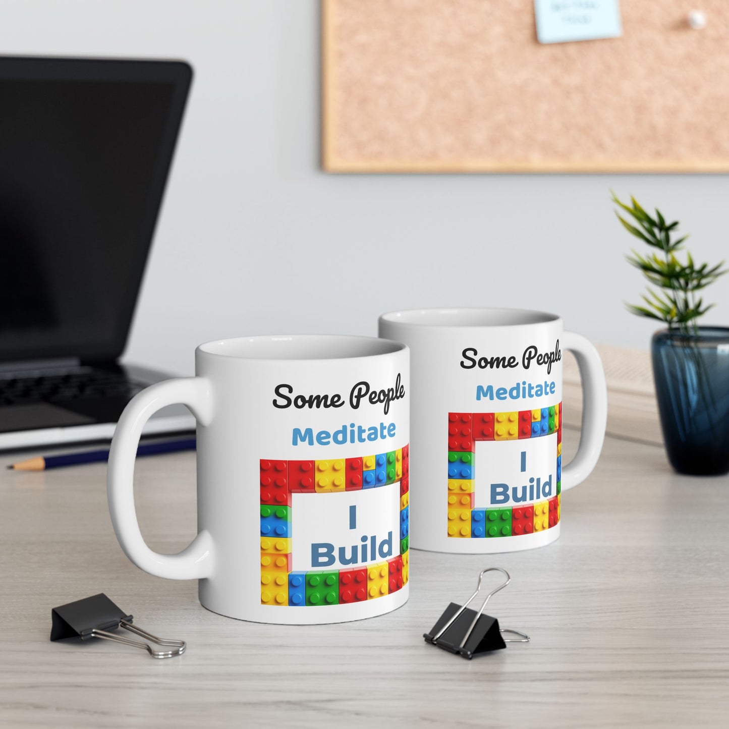 LEGO Build Coffee Mug - Double Sided White Ceramic 11oz by TheGlassyLass.com