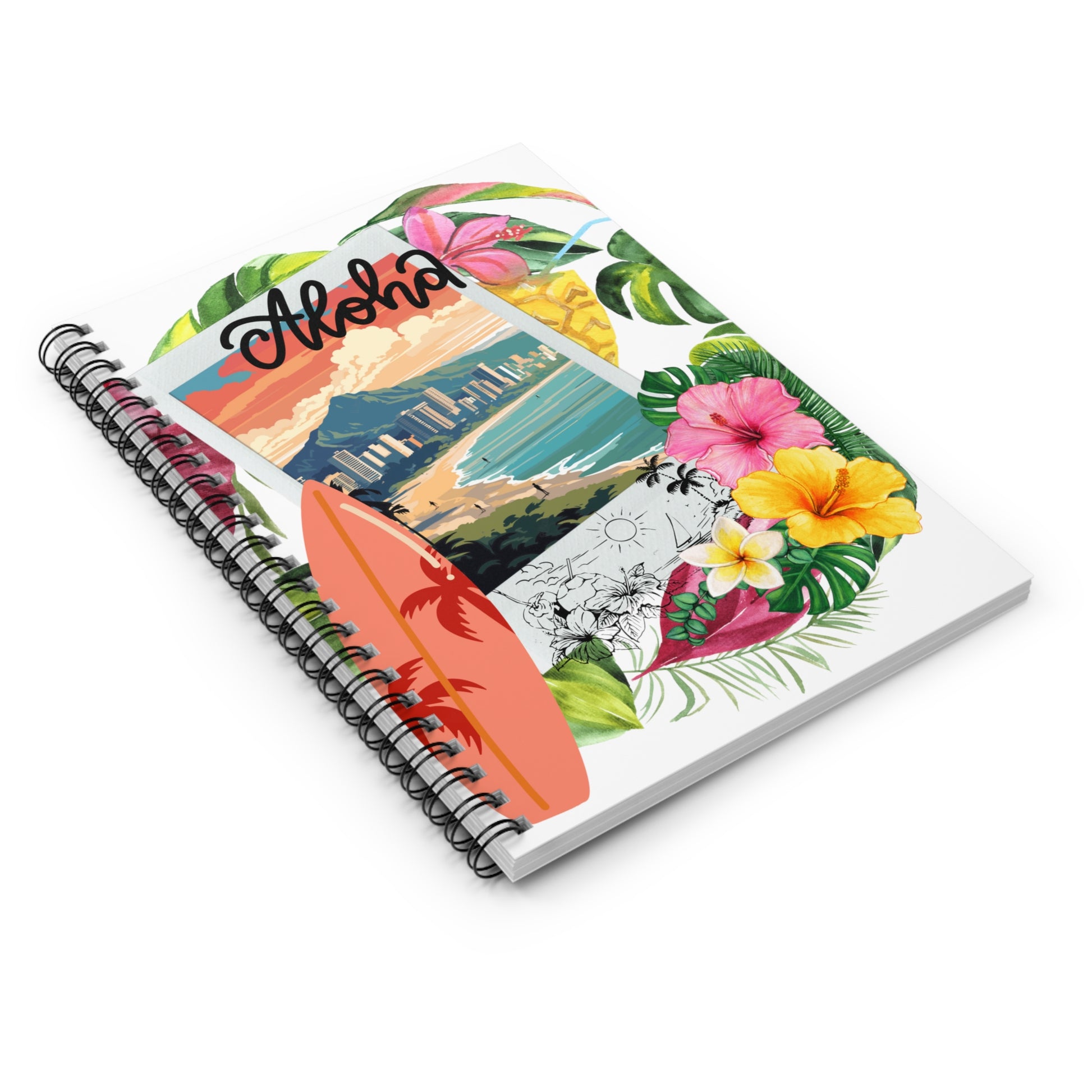 Waikiki Hawaii: Spiral Notebook - Log Books - Journals - Diaries - and More Custom Printed by TheGlassyLass.com
