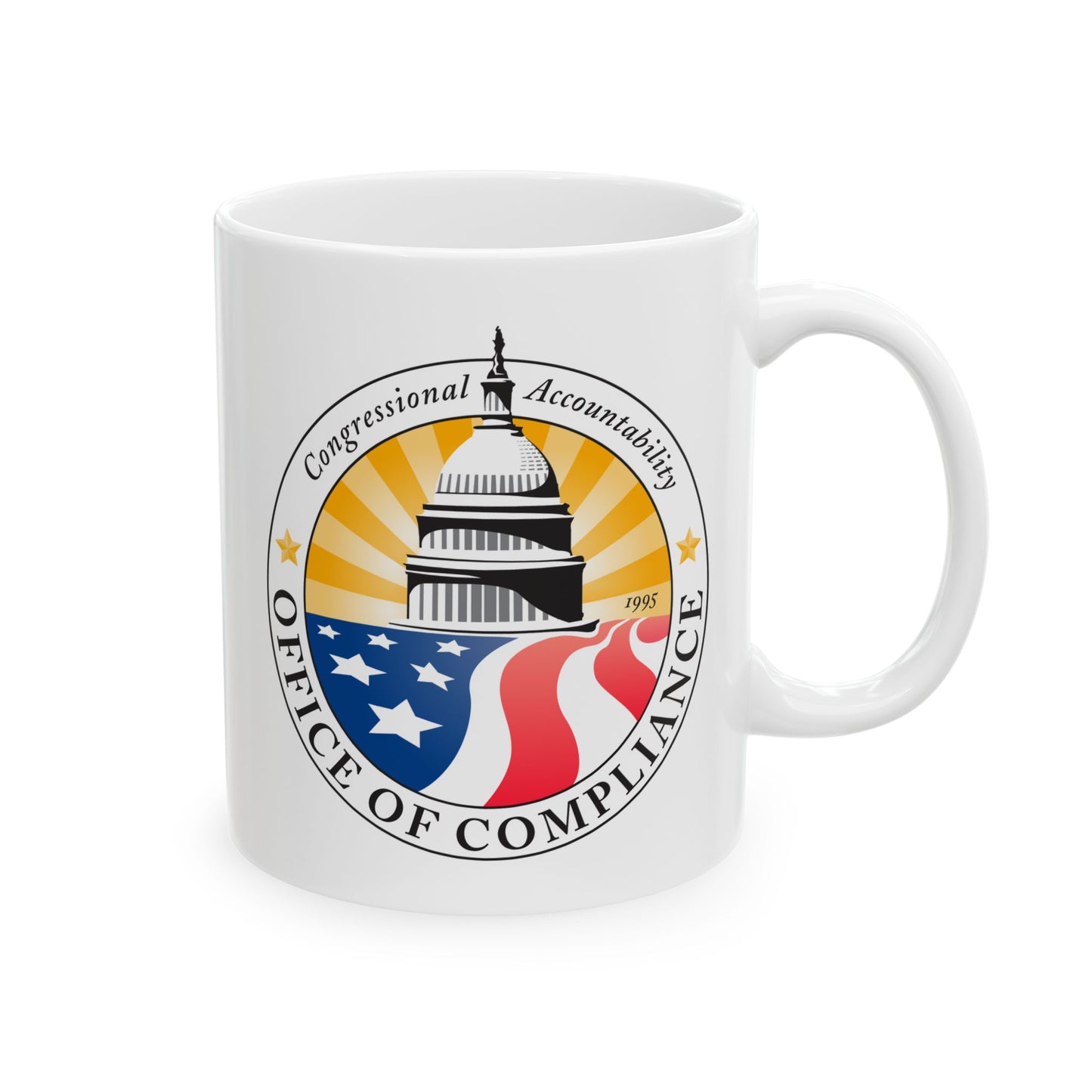 Congressional Accountability Office of Compliance Coffee Mug - Double Sided Print, White Ceramic, 11oz by TheGlassyLass.com