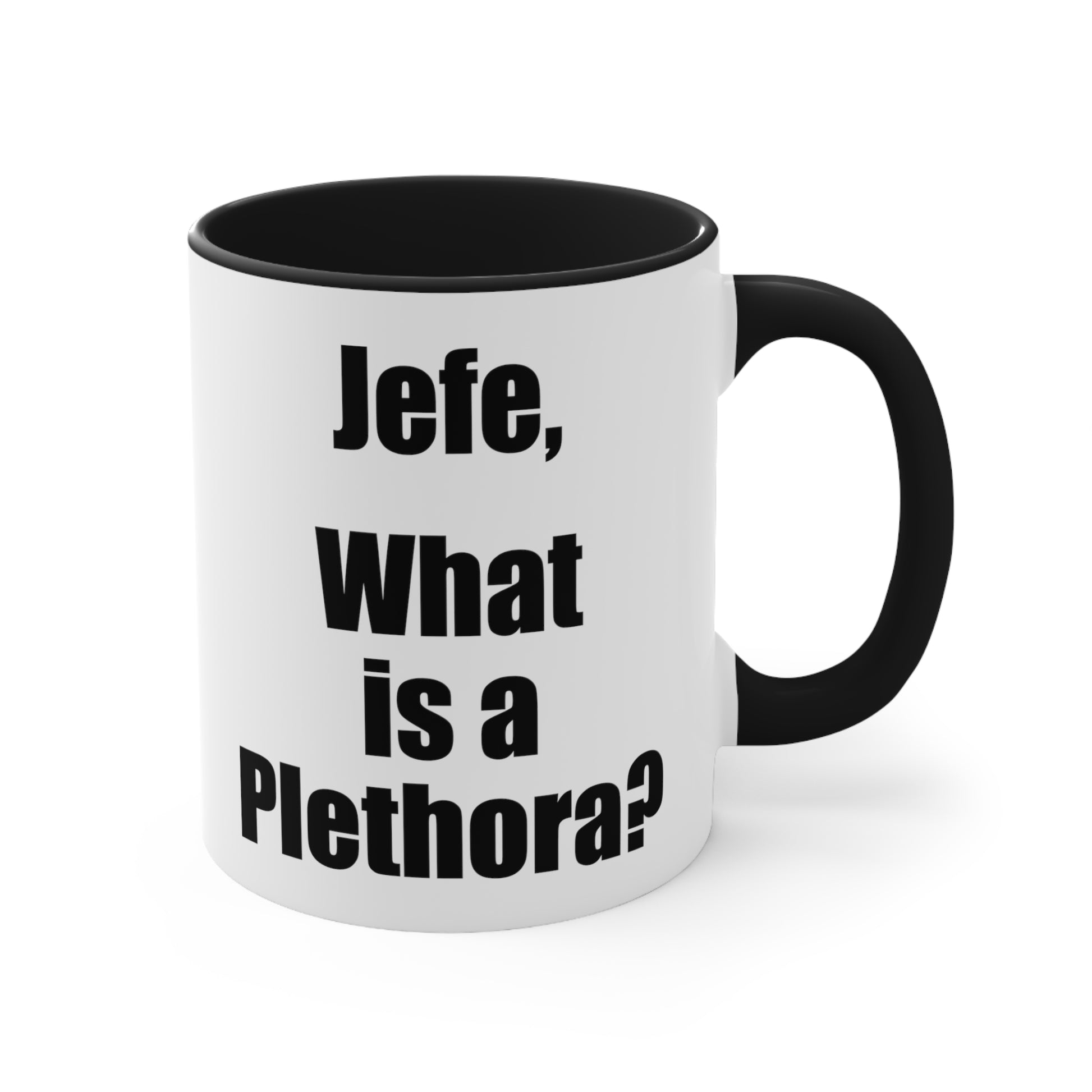 What is a Plethora Coffee Mug - Double Sided Black Accent White Ceramic 11oz by TheGlassyLass.com